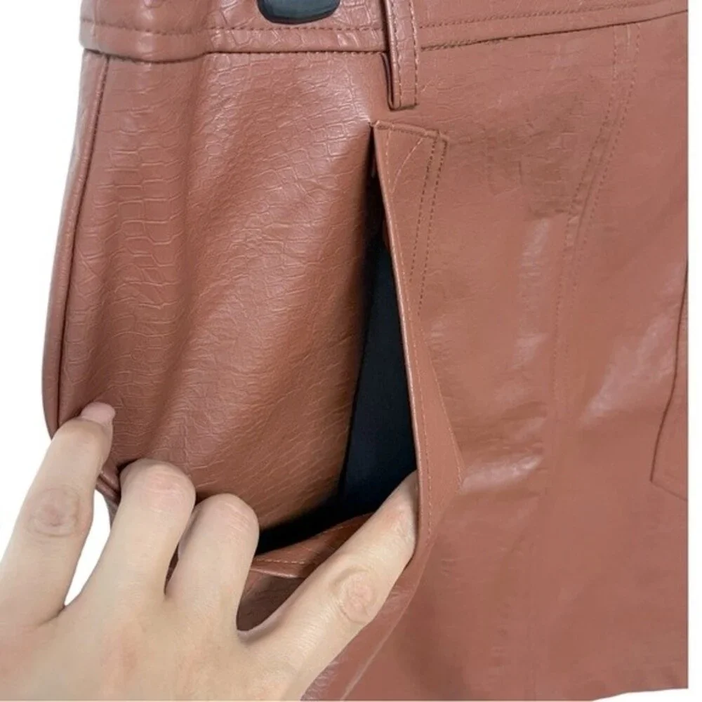 Stella Luce Faux Leather Mini Skirt